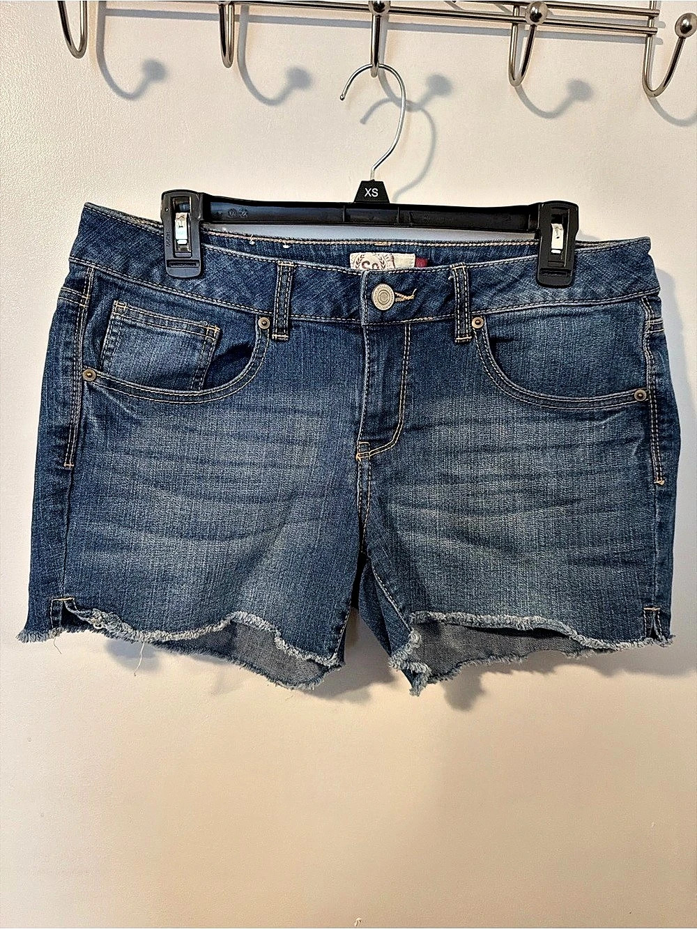 Sofia Jean Shorts Raw Hem in Blue Size Extra Small